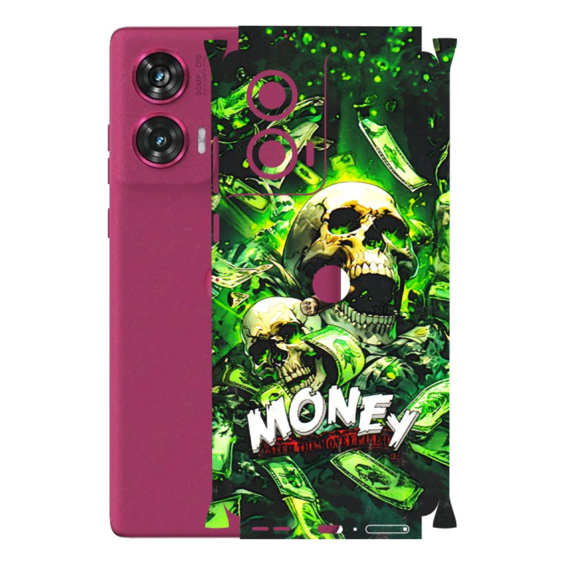 Motorola Phone Skins (All Models) - Skull Money - 3D Embossed Finish (L-303) Motorola Edge 50 Fusion (5G)