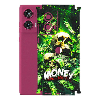 Motorola Phone Skins (All Models) - Skull Money - 3D Embossed Finish (L-303) Motorola Edge 50 Fusion (5G)