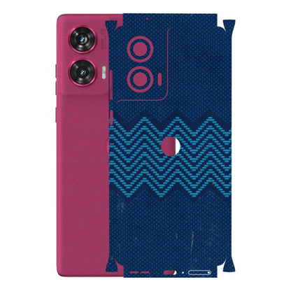 Motorola Phone Skins (All Models) - Blue Sober Waves - 3D Embossed Finish (L-306) Motorola Edge 50 Fusion (5G)
