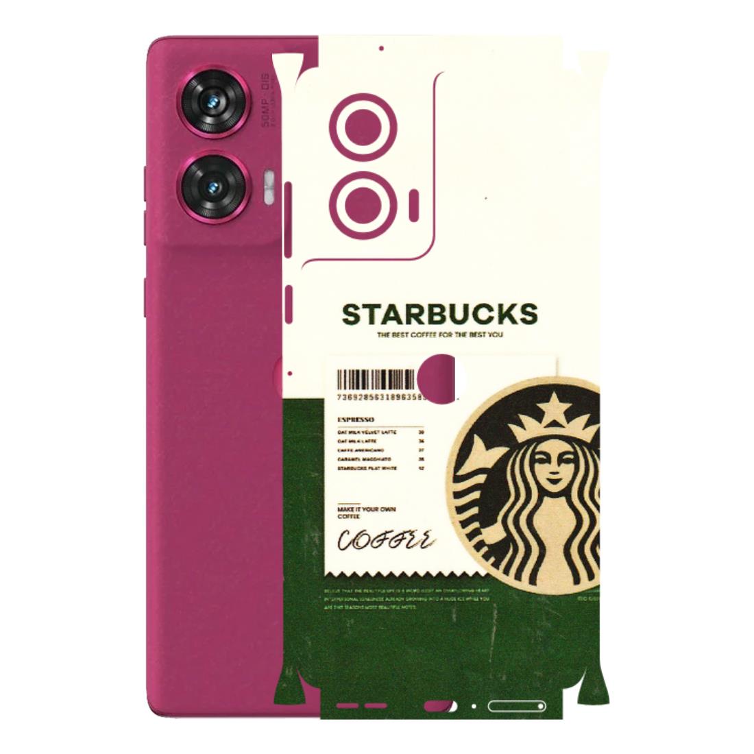 Motorola Phone Skins (All Models) - Starbucks Barcode - 3D Embossed Finish (L-308) Motorola Edge 50 Fusion (5G)
