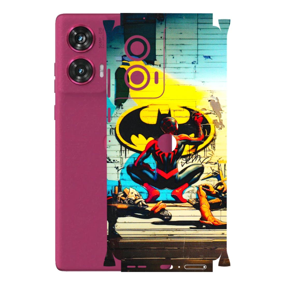 Motorola Phone Skins (All Models) - New Spiderman Bat Logo - 3D Embossed Finish (L-309) Motorola Edge 50 Fusion (5G)