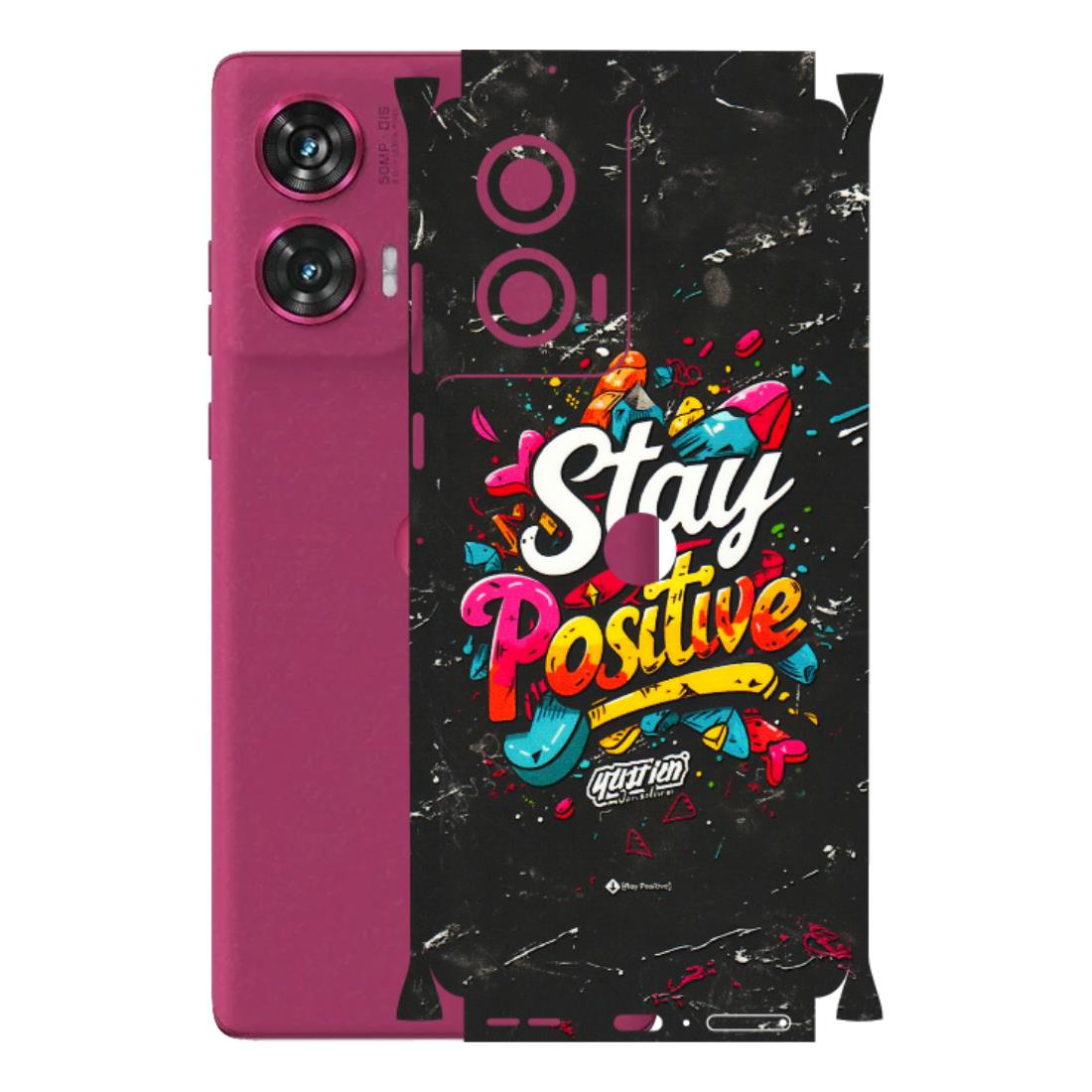Motorola Phone Skins (All Models) - Stay Positive Black - 3D Embossed Finish (L-31) Motorola Edge 50 Fusion (5G)