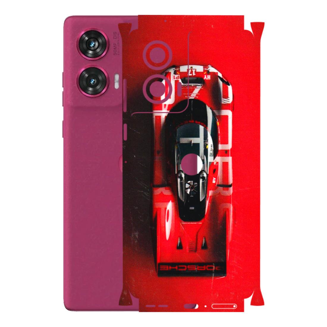Motorola Phone Skins (All Models) - Red Porsche Car Logo - 3D Embossed Finish (L-315) Motorola Edge 50 Fusion (5G)