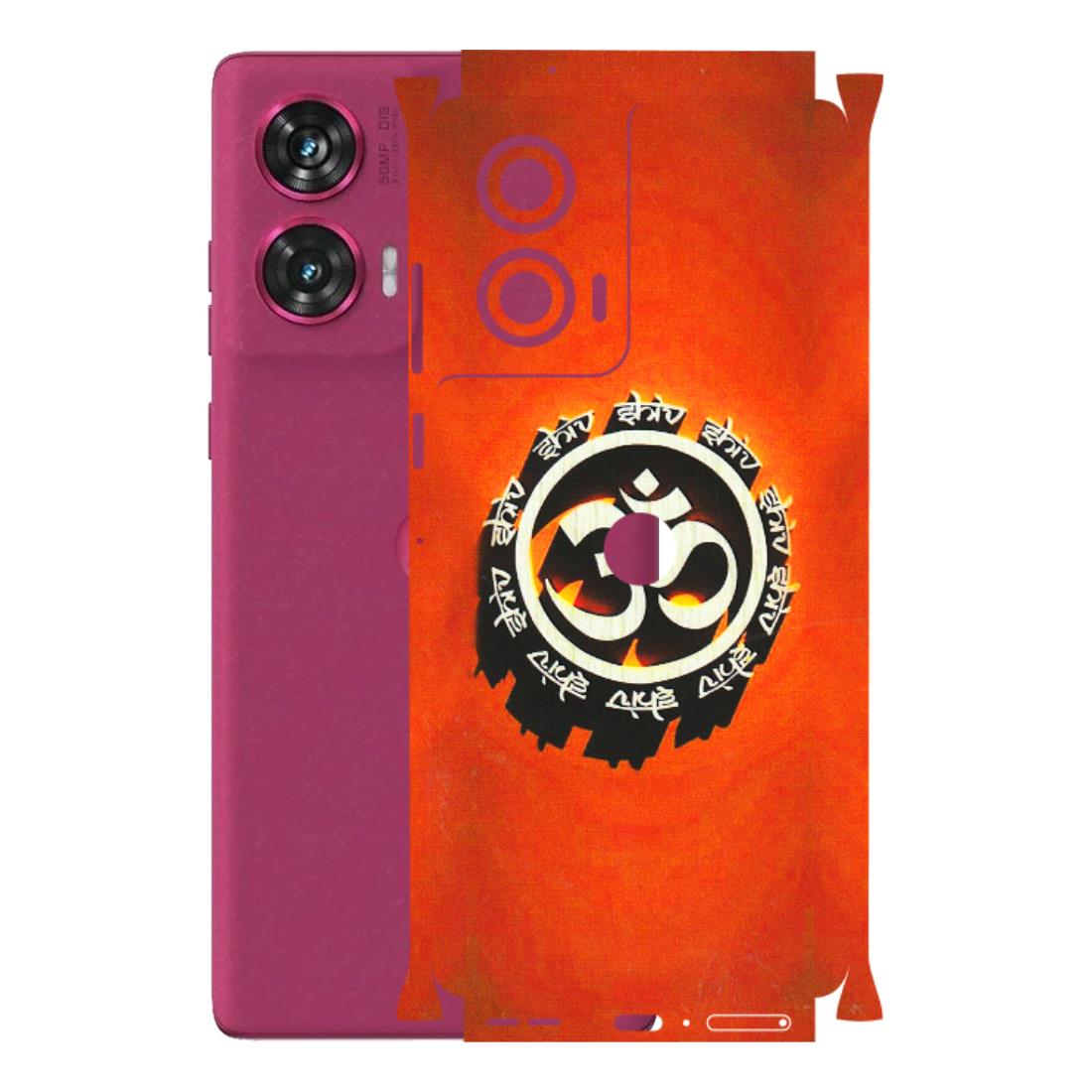 Motorola Phone Skins (All Models) - Aum Shiv Orange - 3D Embossed Finish (L-32) Motorola Edge 50 Fusion (5G)