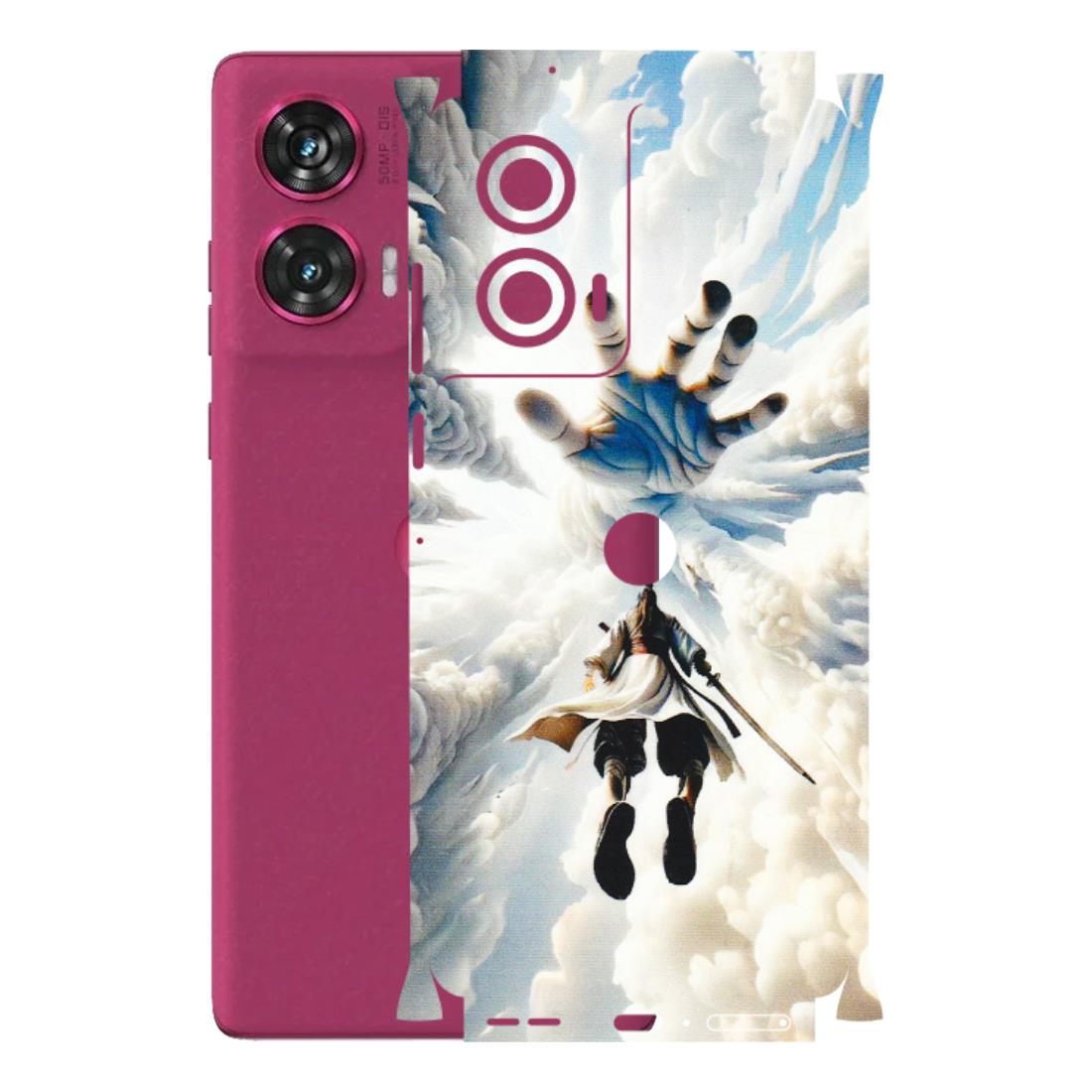 Motorola Phone Skins (All Models) - Big Hand With Monkey King - 3D Embossed Finish (L-323) Motorola Edge 50 Fusion (5G)