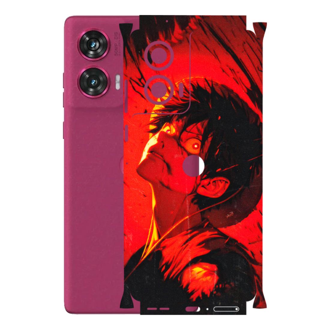 Motorola Phone Skins (All Models) - D.Luffy Power Up One Piece Anime - 3D Embossed Finish (L-326) Motorola Edge 50 Fusion (5G)