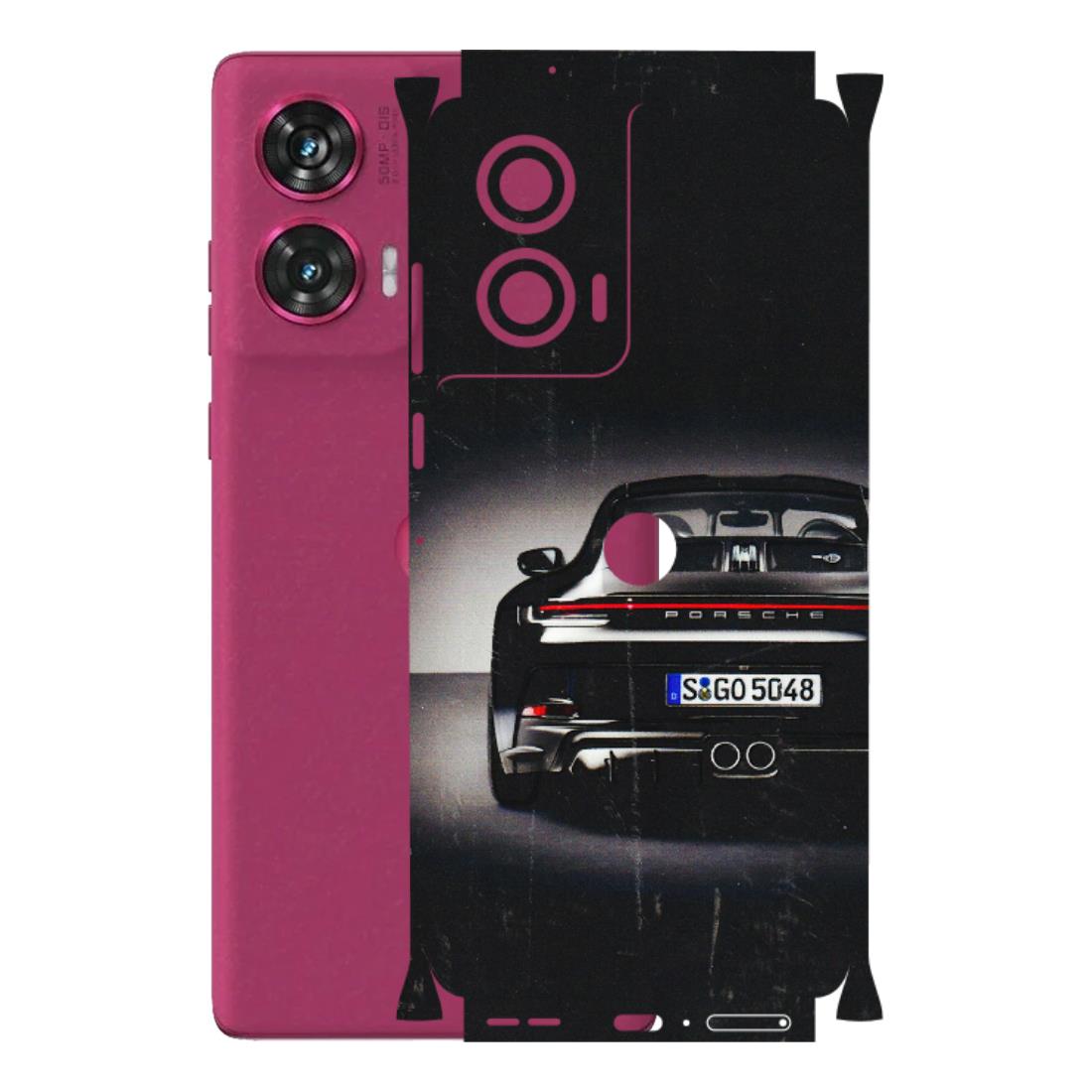 Motorola Phone Skins (All Models) - New Black Porsche GT3 - 3D Embossed Finish (L-327) Motorola Edge 50 Fusion (5G)