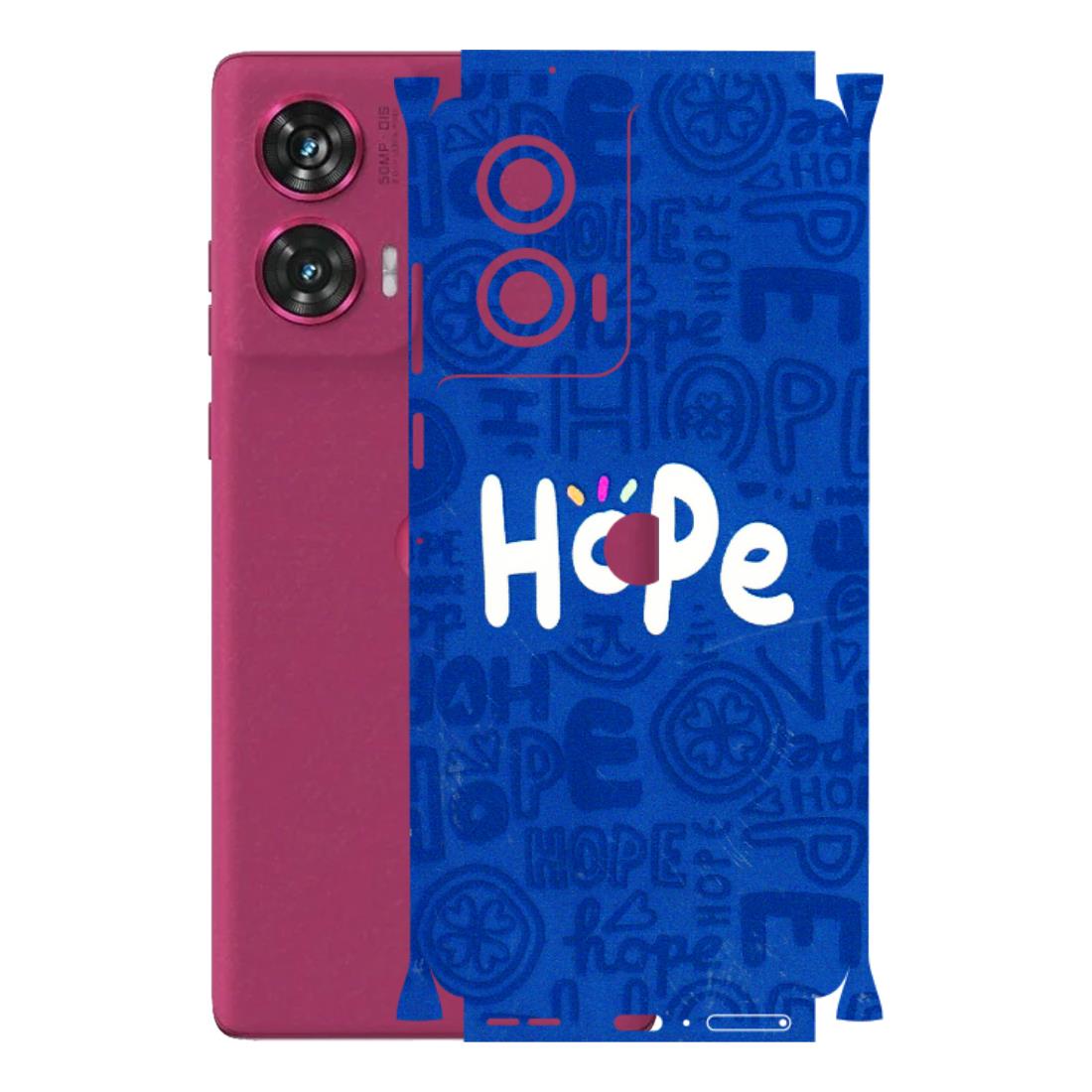Motorola Phone Skins (All Models) - Hope Doodles Blue - 3D Embossed Finish (L-43) Motorola Edge 50 Fusion (5G)