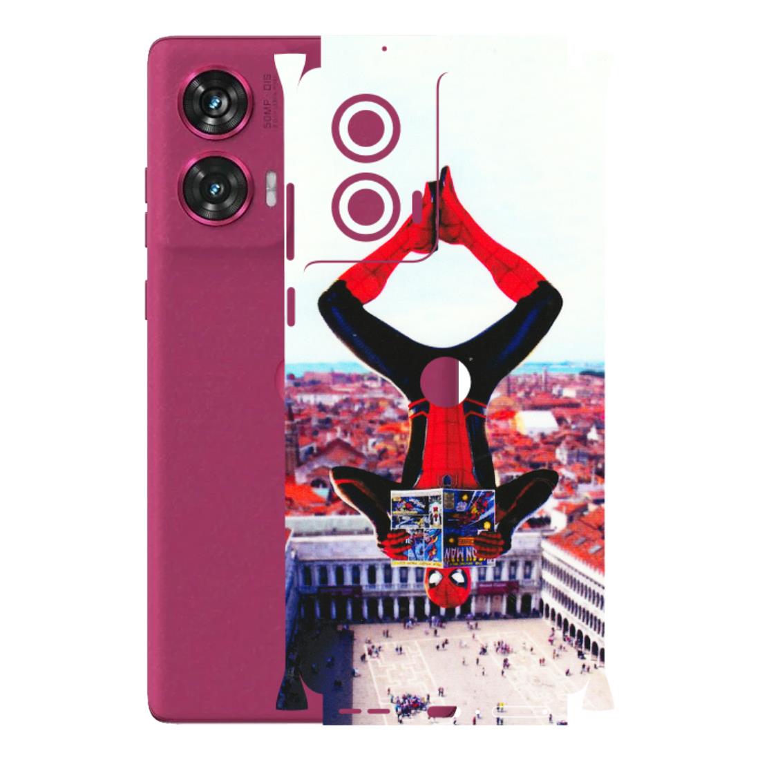 Motorola Phone Skins (All Models) - Spiderman Hanging - 3D Embossed Finish (L-53) Motorola Edge 50 Fusion (5G)