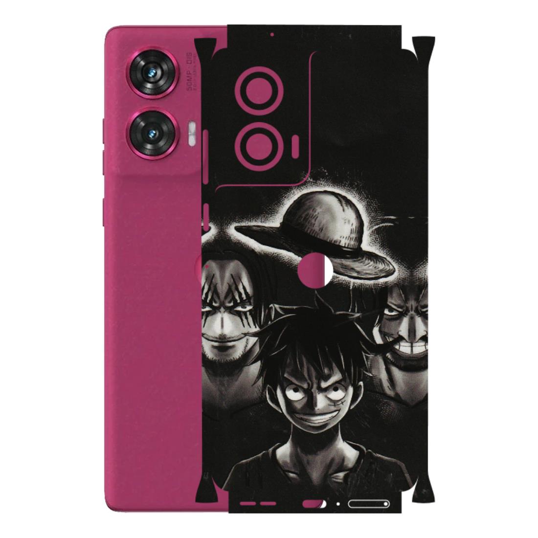 Motorola Phone Skins (All Models) - Black Luffy Hat - 3D Embossed Finish (L-57) Motorola Edge 50 Fusion (5G)