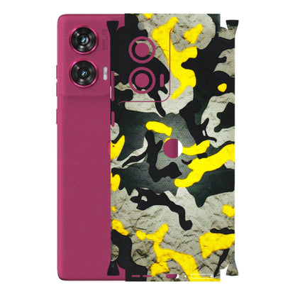Motorola Phone Skins (All Models) - Yellow Camouflage - 3D Embossed Finish (L-61) Motorola Edge 50 Fusion (5G)