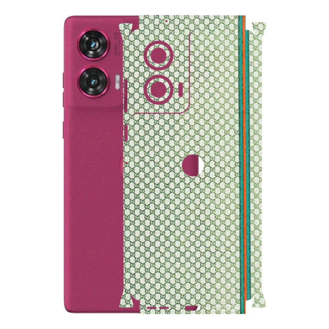 Motorola Phone Skins (All Models) - Gucci Fabric Pattern - 3D Embossed Finish (L-73) Motorola Edge 50 Fusion (5G)