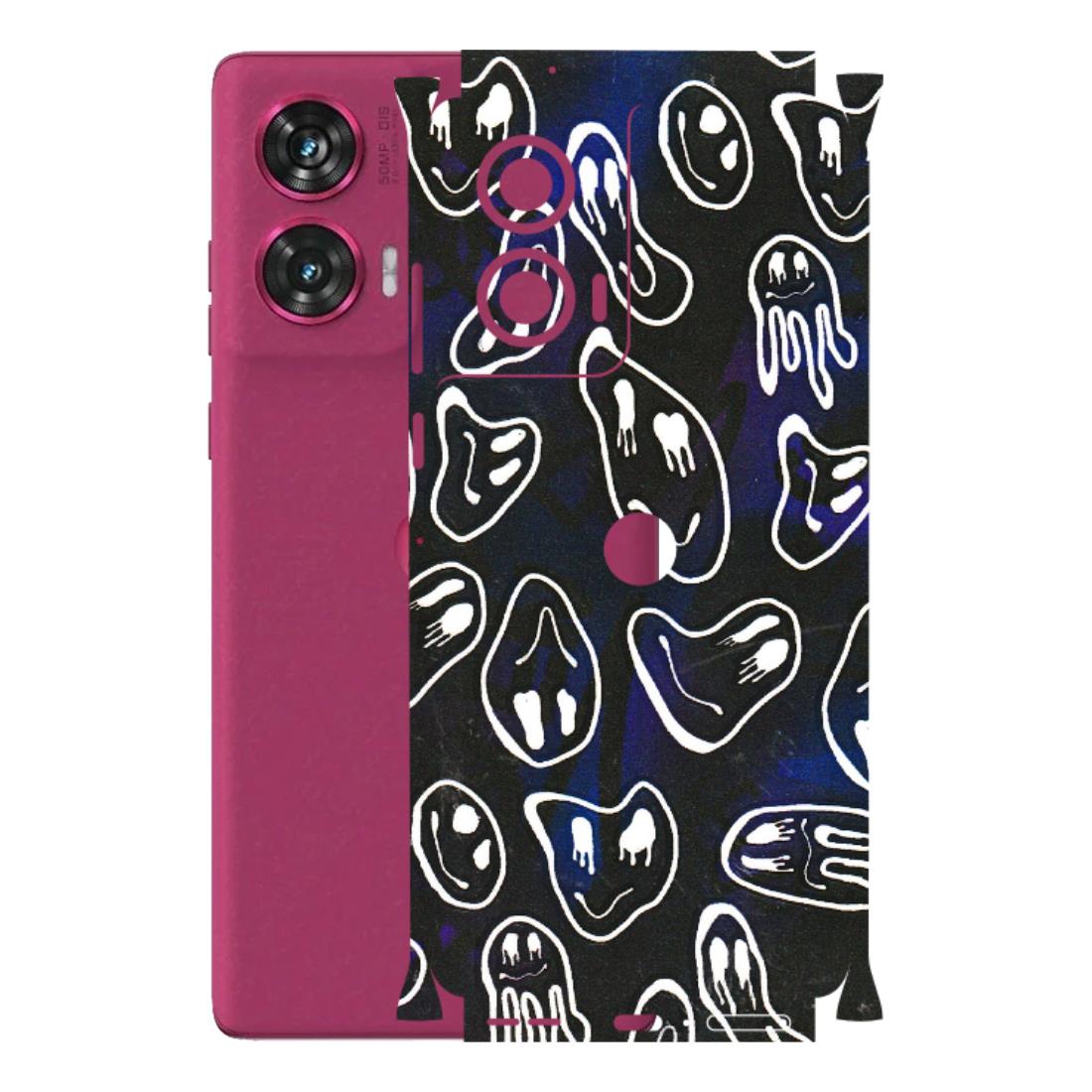 Motorola Phone Skins (All Models) - Distorted Smileys - 3D Embossed Finish (L-92) Motorola Edge 50 Fusion (5G)