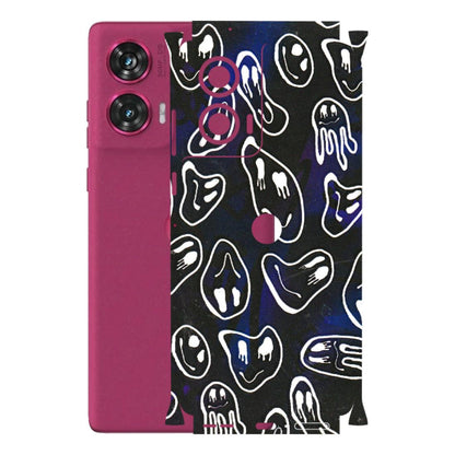 Motorola Phone Skins (All Models) - Distorted Smileys - 3D Embossed Finish (L-92) Motorola Edge 50 Fusion (5G)