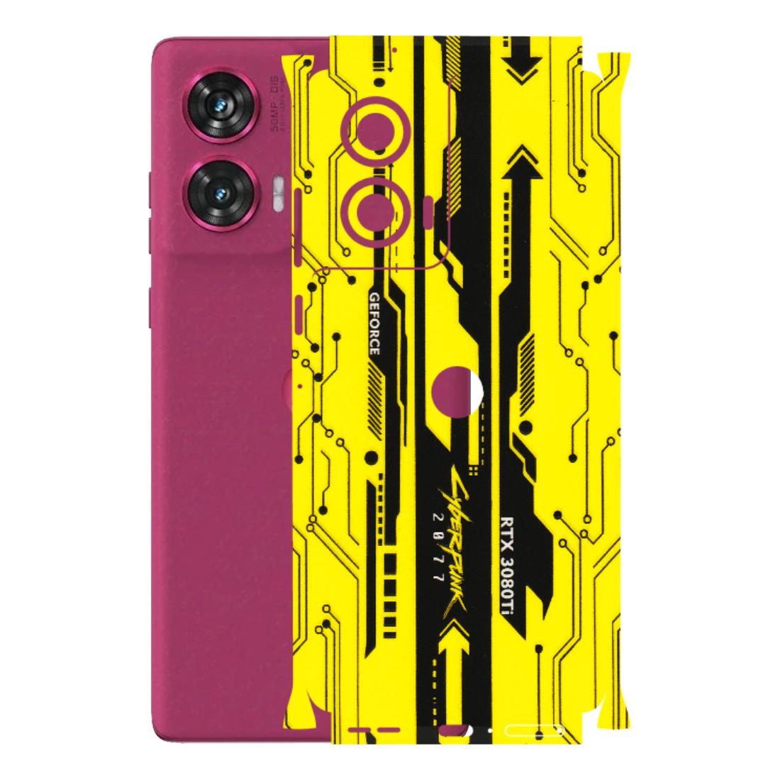 Motorola Phone Skins (All Models) - Yellow Cyberpunk - 3D Embossed Finish (L-93) Motorola Edge 50 Fusion (5G)