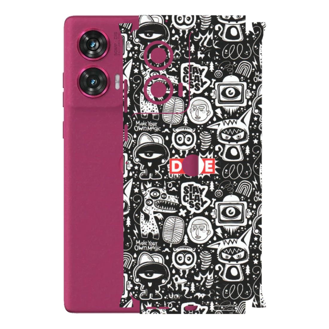 Motorola Phone Skins (All Models) - Dope Stay Classy Black Doodles - Matte Finish (M-126) Motorola Edge 50 Fusion (5G)