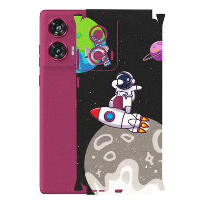Motorola Phone Skins (All Models) - Astronaut Vibing Toon Running - Matte Finish (M-39) Motorola Edge 50 Fusion (5G)