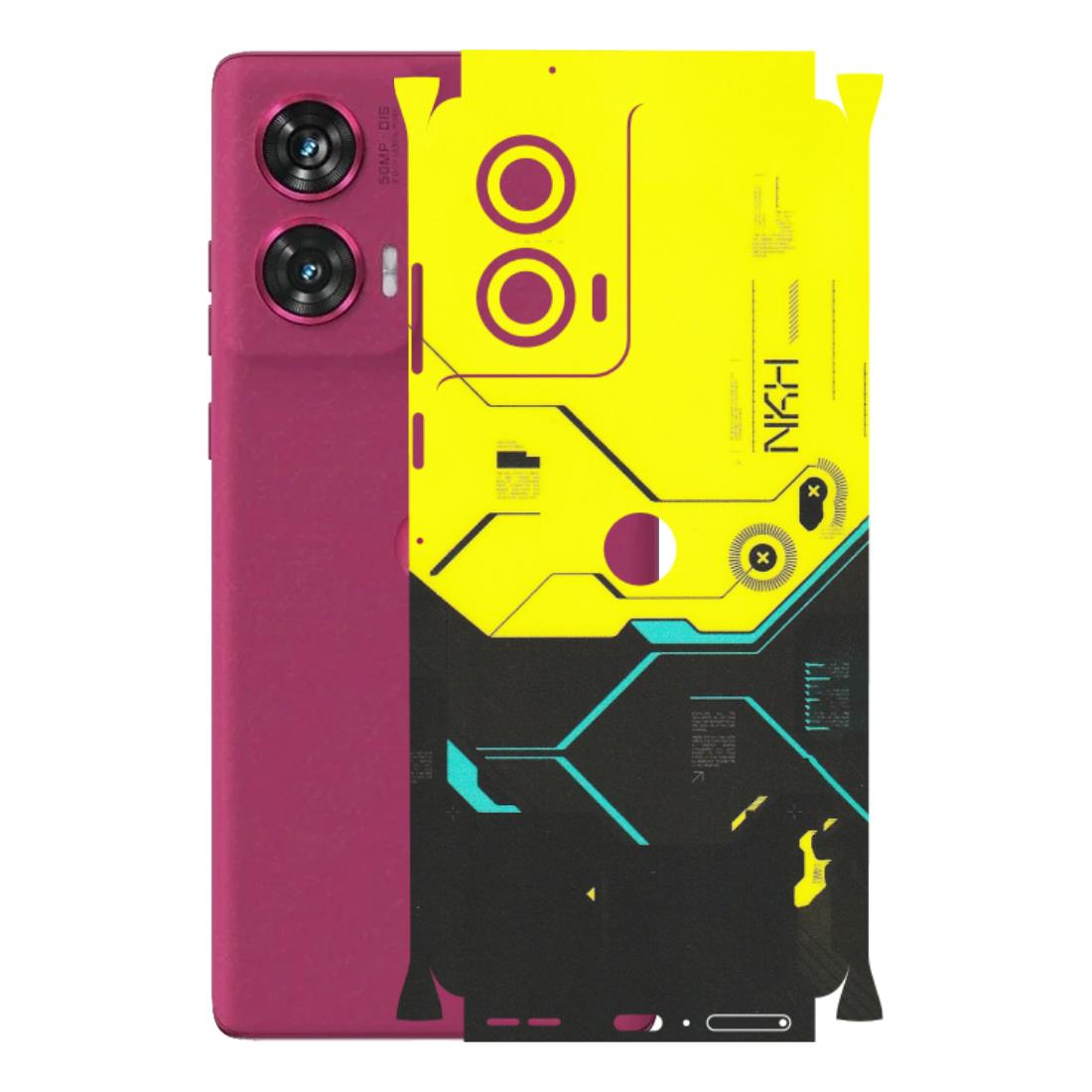 Motorola Phone Skins (All Models) - Black Yellow Technica - Matte Finish (M-53) Motorola Edge 50 Fusion (5G)