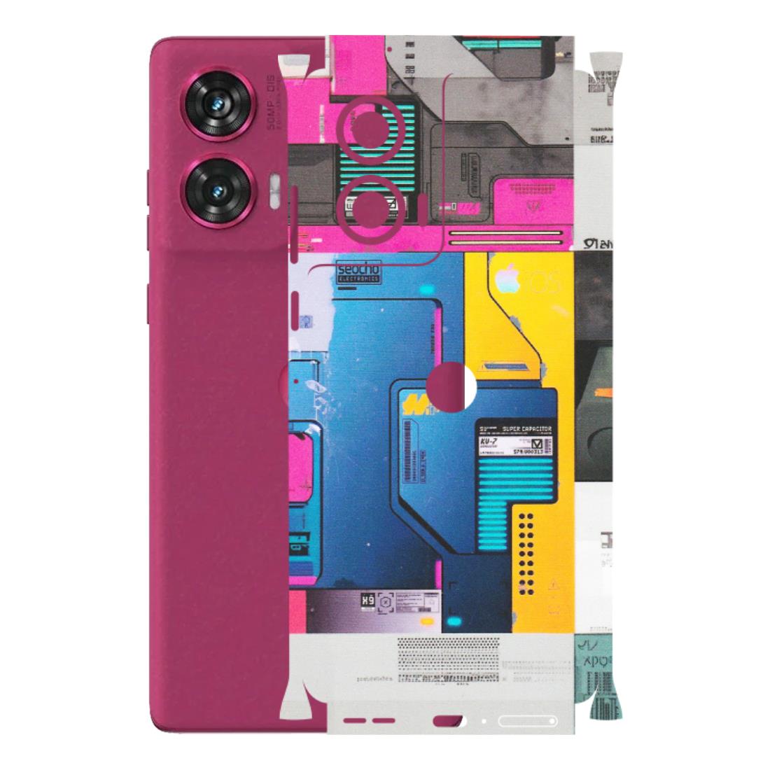 Motorola Phone Skins (All Models) - Colourfull Motherboard Internals - Matte Finish (M-55) Motorola Edge 50 Fusion (5G)