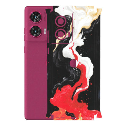 Motorola Phone Skins (All Models) - Black Red White Paint Splash Fusion - Matte Finish (M-56) Motorola Edge 50 Fusion (5G)