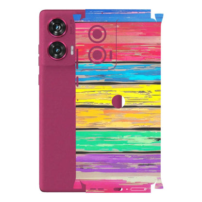Motorola Phone Skins (All Models) - Multi Colour Wooden Wall - Matte Finish (M-96) Motorola Edge 50 Fusion (5G)