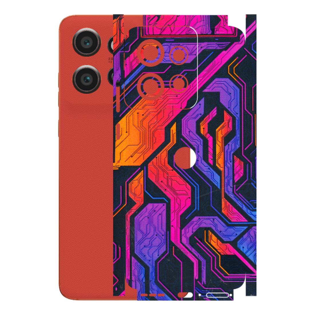 Motorola Phone Skins (All Models) - Tech Circuits Futuristic - 3D Embossed Finish (L-07) Motorola Edge 50 Neo (5G)