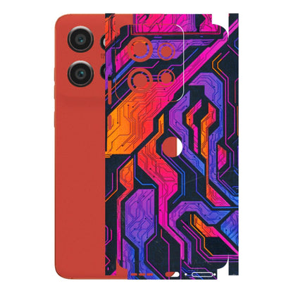 Motorola Phone Skins (All Models) - Tech Circuits Futuristic - 3D Embossed Finish (L-07) Motorola Edge 50 Neo (5G)