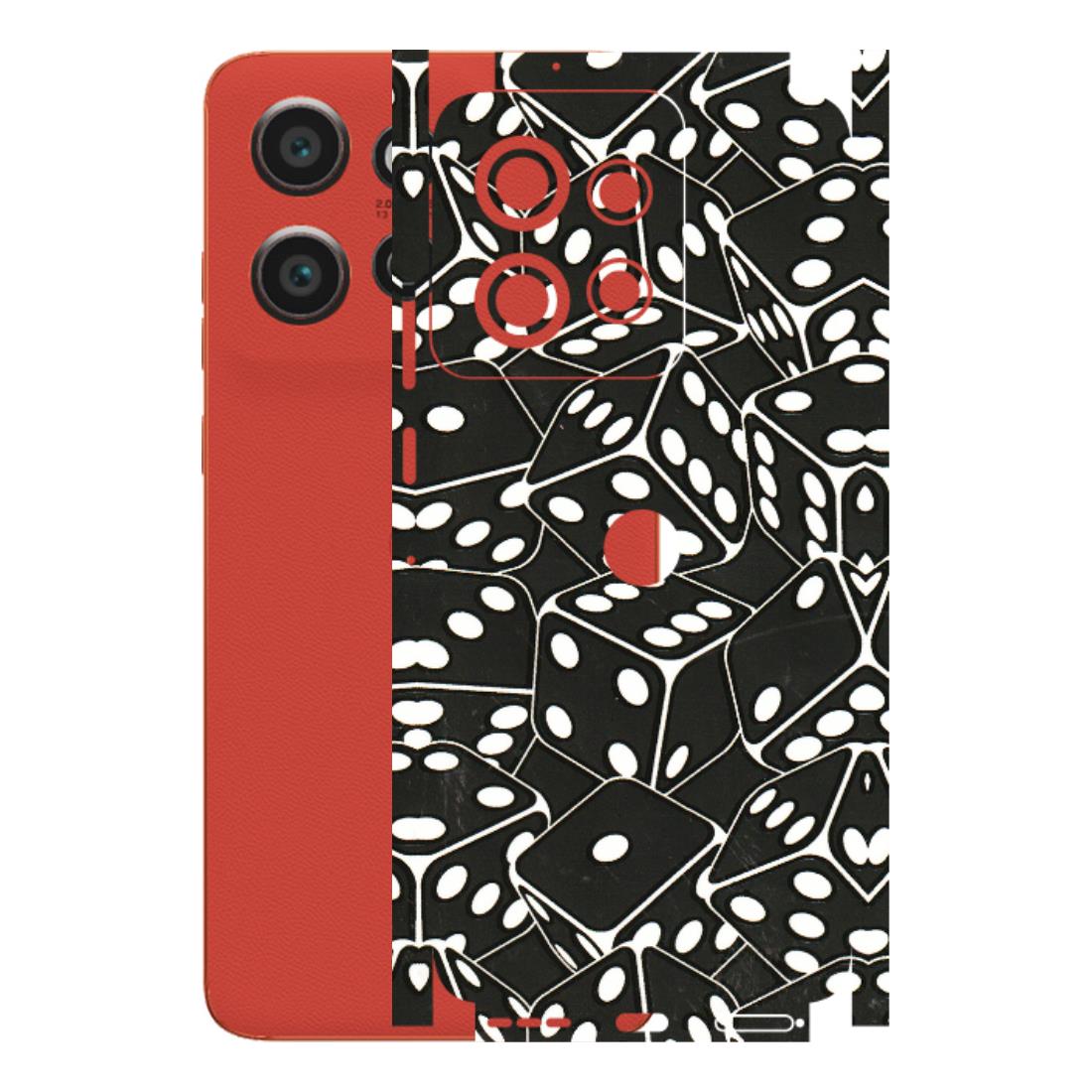 Motorola Phone Skins (All Models) - Big Black Dices - 3D Embossed Finish (L-106) Motorola Edge 50 Neo (5G)