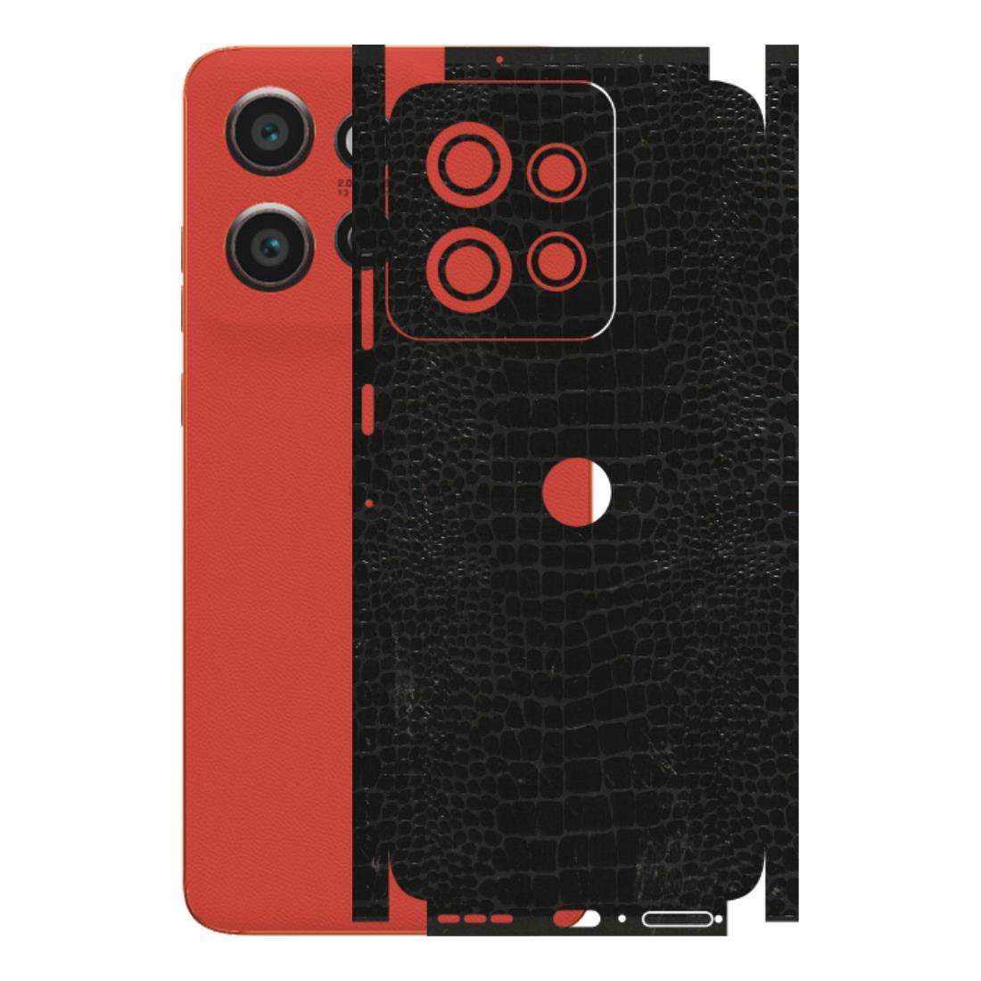 Motorola Phone Skins (All Models) - Snake Leather Black - 3D Embossed Finish (L-107) Motorola Edge 50 Neo (5G)