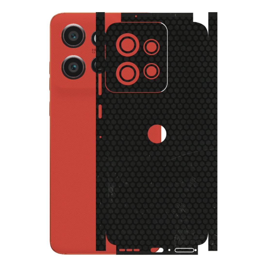 Motorola Phone Skins (All Models) - Black honeycomb - 3D Embossed Finish (L-114) Motorola Edge 50 Neo (5G)
