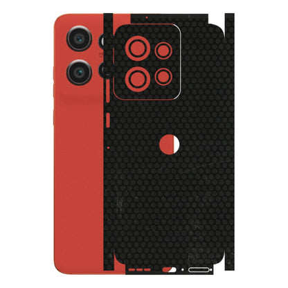 Motorola Phone Skins (All Models) - Black honeycomb - 3D Embossed Finish (L-114) Motorola Edge 50 Neo (5G)