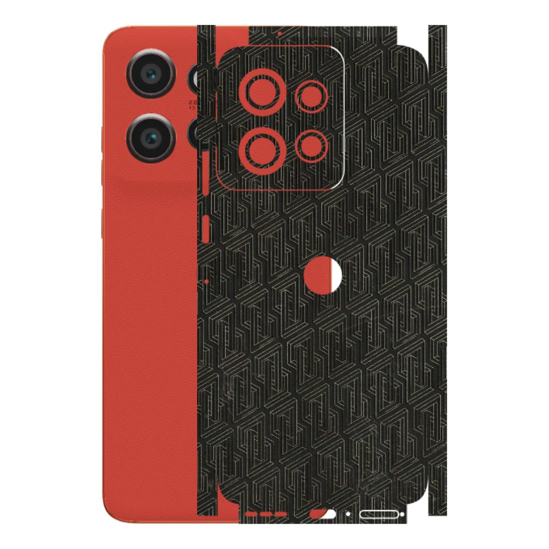 Motorola Phone Skins (All Models) - Black Abstract Pattern - 3D Embossed Finish (L-117) Motorola Edge 50 Neo (5G)