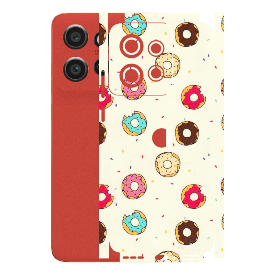 Motorola Phone Skins (All Models) - Mini Donuts Doodle Art - 3D Embossed Finish (L-122) Motorola Edge 50 Neo (5G)