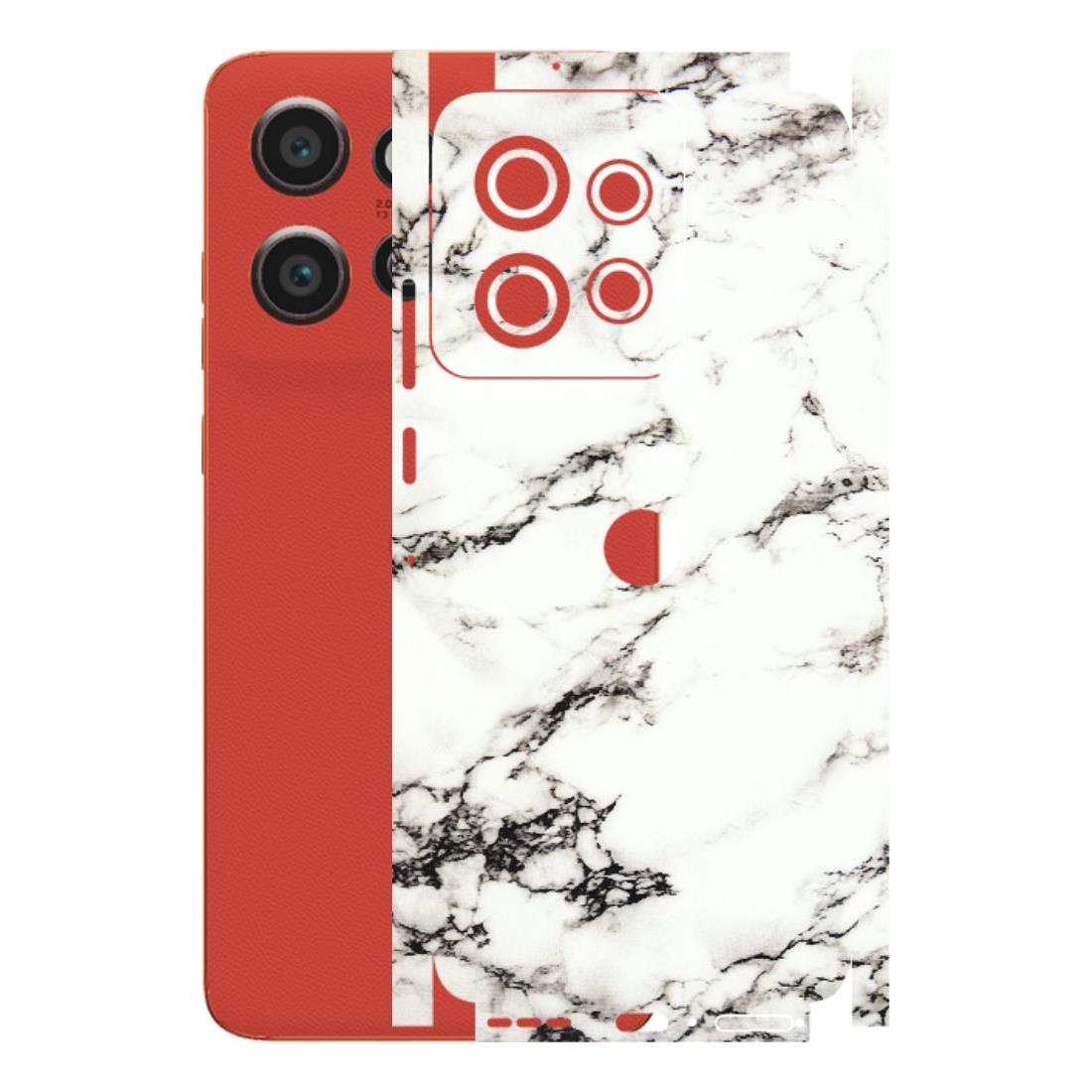 Motorola Phone Skins (All Models) - Black and White Marble Texture - 3D Embossed Finish (L-124) Motorola Edge 50 Neo (5G)