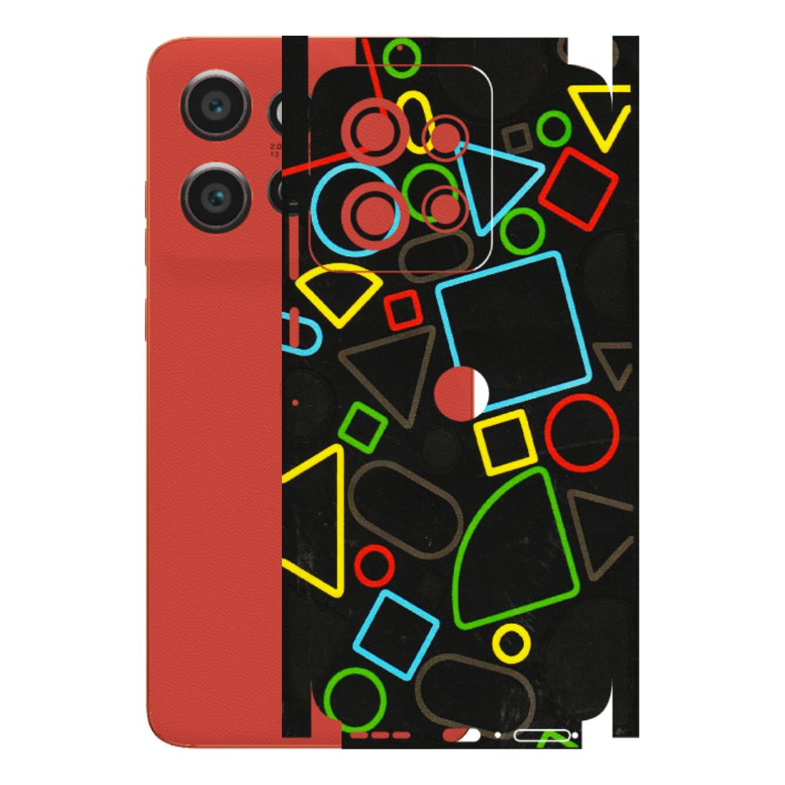 Motorola Phone Skins (All Models) - Black Shapes - 3D Embossed Finish (L-131) Motorola Edge 50 Neo (5G)