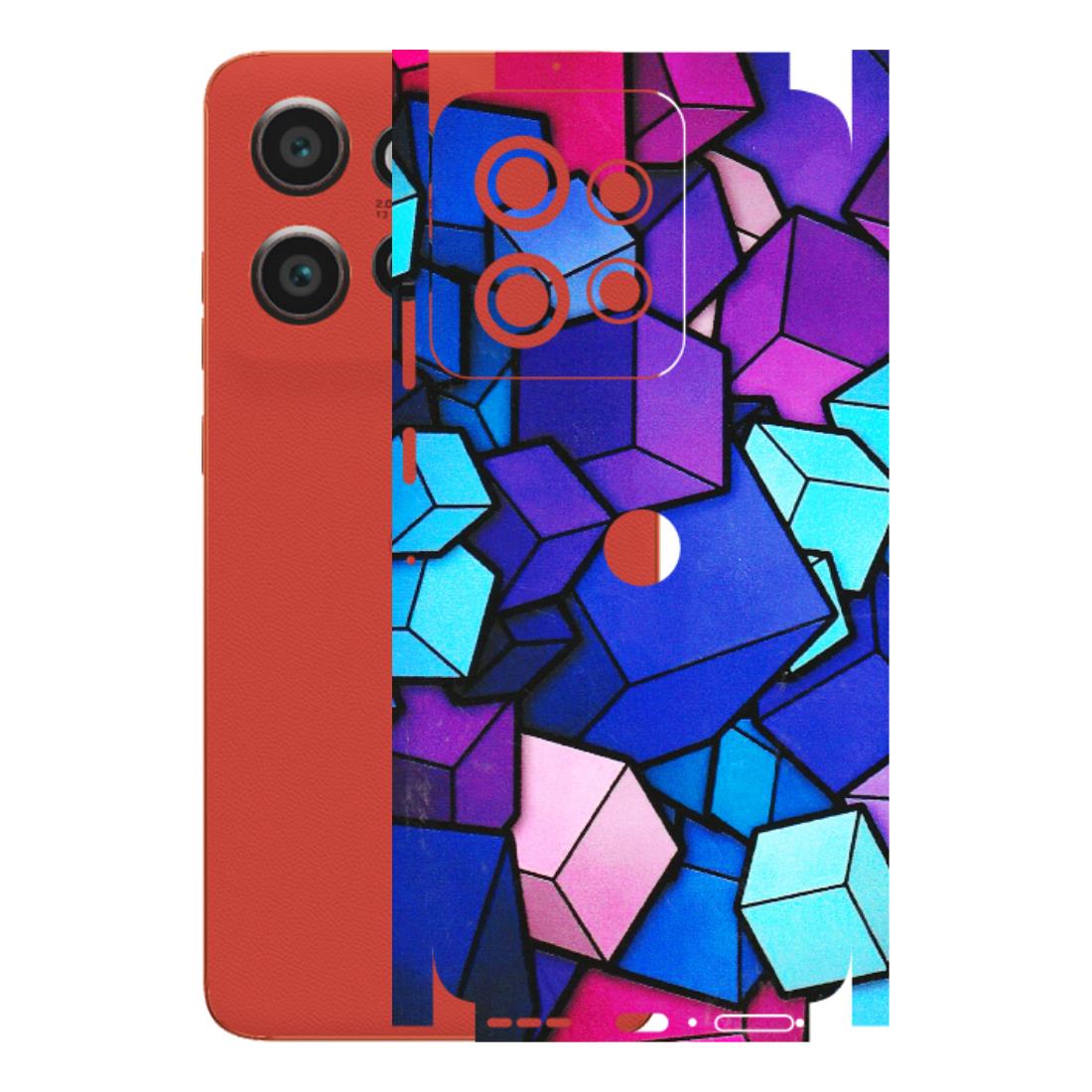Motorola Phone Skins (All Models) - Cube Doodle - 3D Embossed Finish (L-141) Motorola Edge 50 Neo (5G)