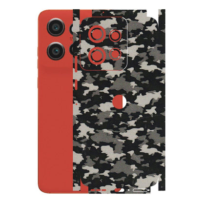 Motorola Phone Skins (All Models) - Black/Grey Camoflaunge - 3D Embossed Finish (L-142) Motorola Edge 50 Neo (5G)