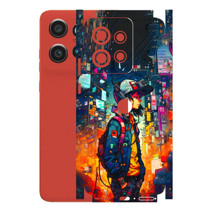 Motorola Phone Skins (All Models) - Street Anime Guy - 3D Embossed Finish (L-158) Motorola Edge 50 Neo (5G)