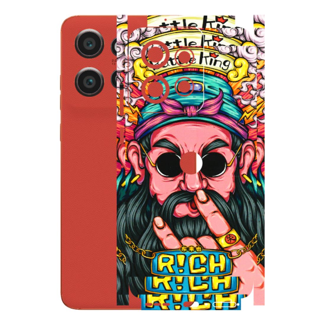 Motorola Phone Skins (All Models) - Battle King Dude Face - 3D Embossed Finish (L-178) Motorola Edge 50 Neo (5G)
