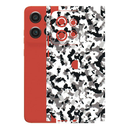 Motorola Phone Skins (All Models) - White Black Camouflage - 3D Embossed Finish (L-18) Motorola Edge 50 Neo (5G)