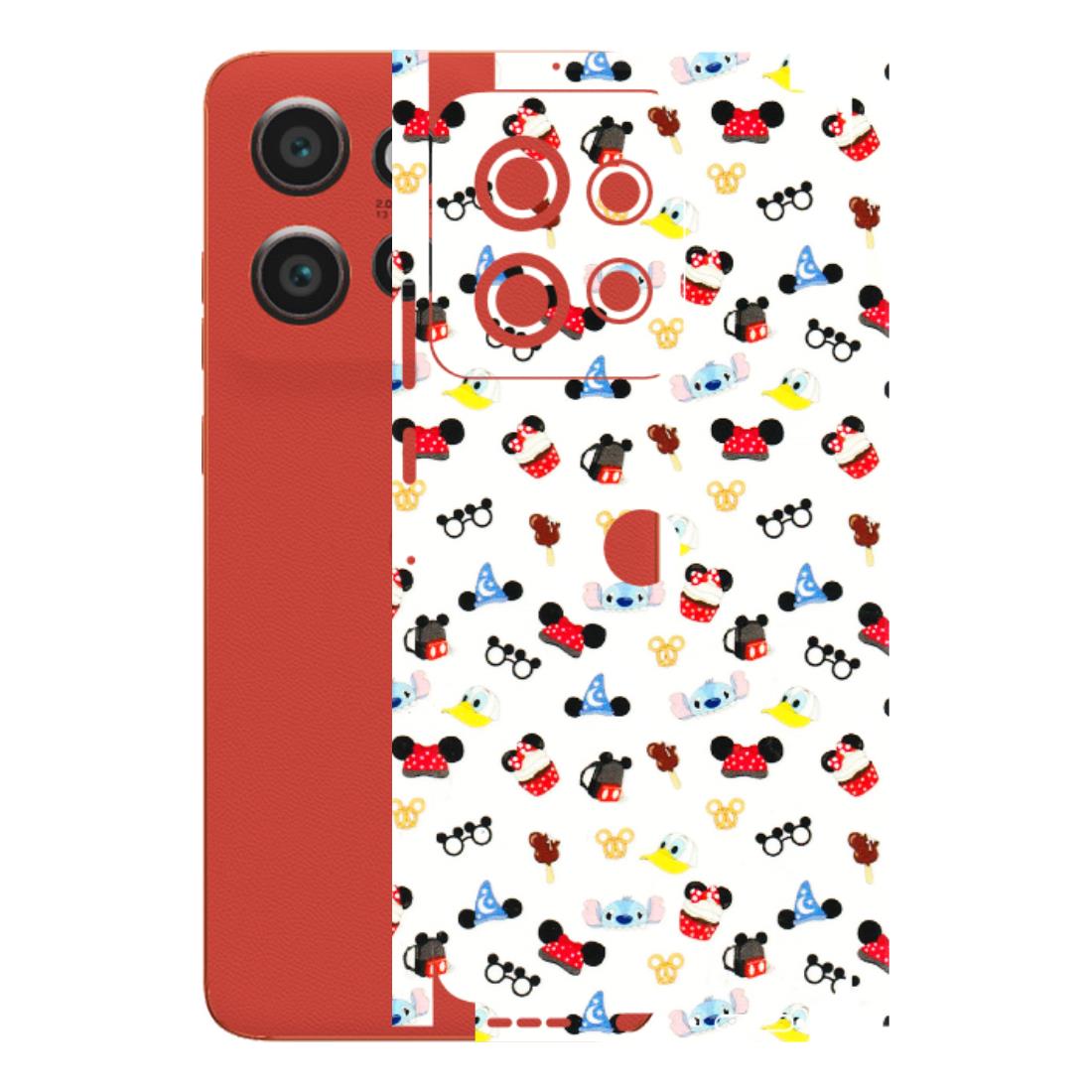 Motorola Phone Skins (All Models) - Minnie Mouse & Donald Doodles s - 3D Embossed Finish (L-194) Motorola Edge 50 Neo (5G)