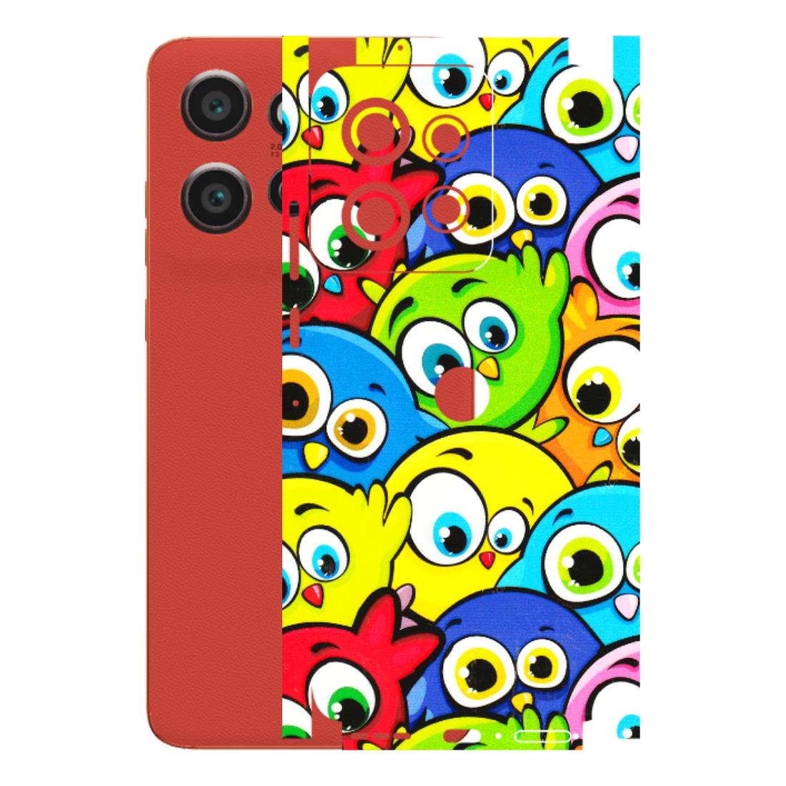 Motorola Phone Skins (All Models) - Cute Fluffy Birds - 3D Embossed Finish (L-213) Motorola Edge 50 Neo (5G)