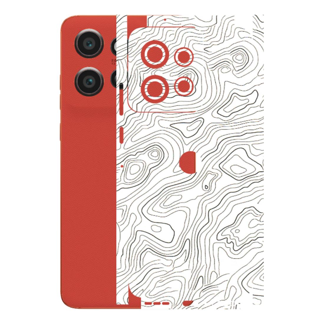 Motorola Phone Skins (All Models) - White Black Swirls - 3D Embossed Finish (L-219) Motorola Edge 50 Neo (5G)