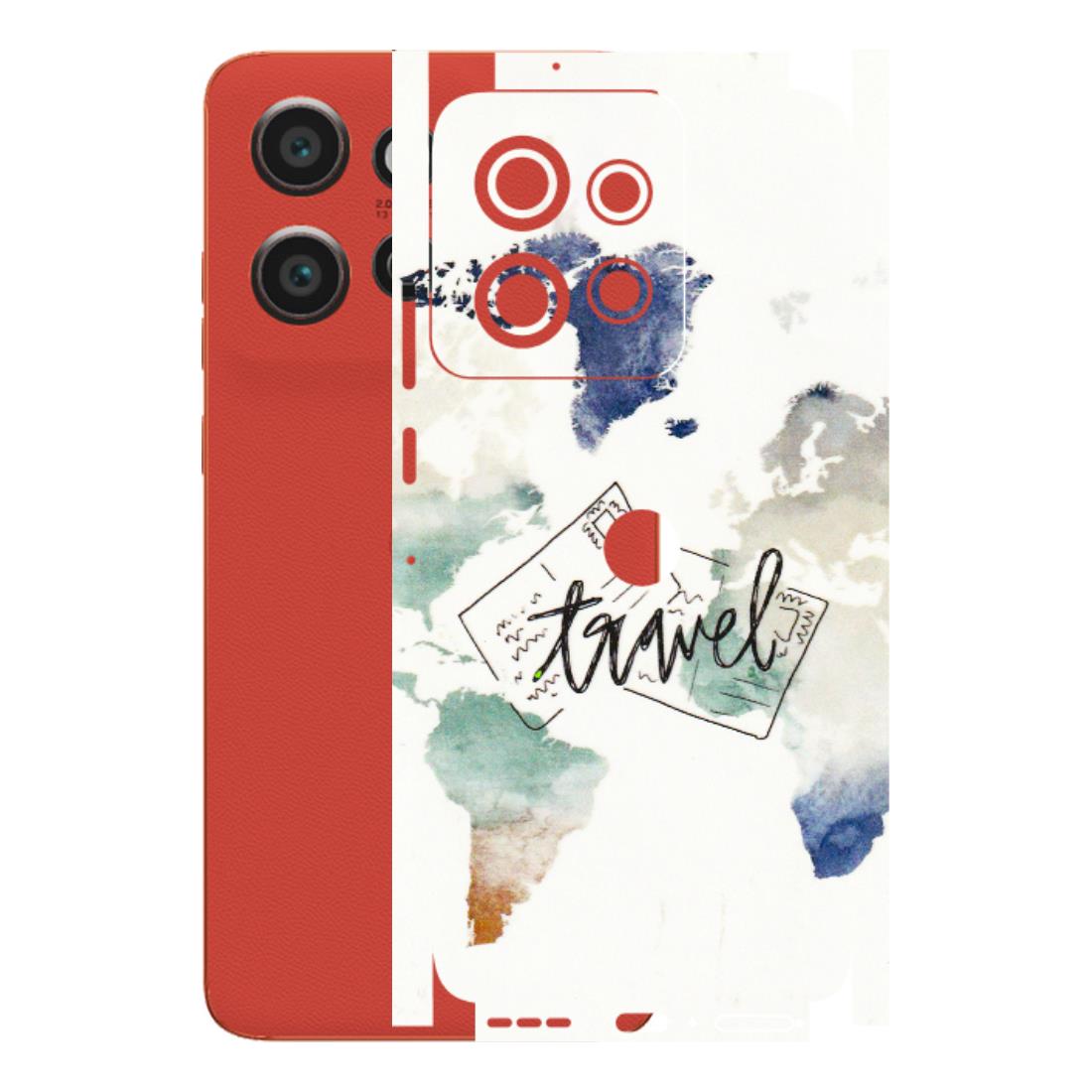 Motorola Phone Skins (All Models) - Travel The World - 3D Embossed Finish (L-232) Motorola Edge 50 Neo (5G)