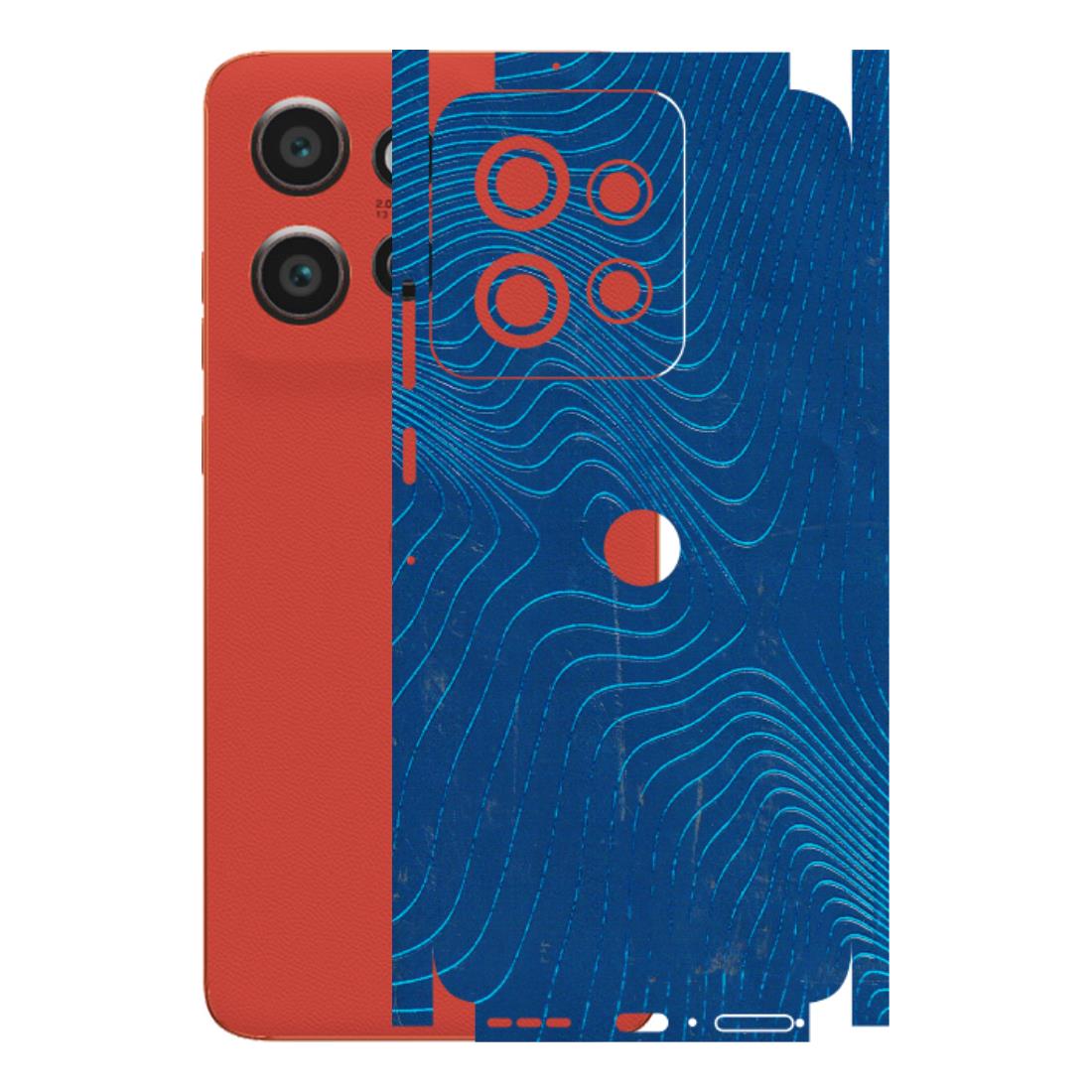 Motorola Phone Skins (All Models) - Abstract Blue Line Map - 3D Embossed Finish (L-272) Motorola Edge 50 Neo (5G)