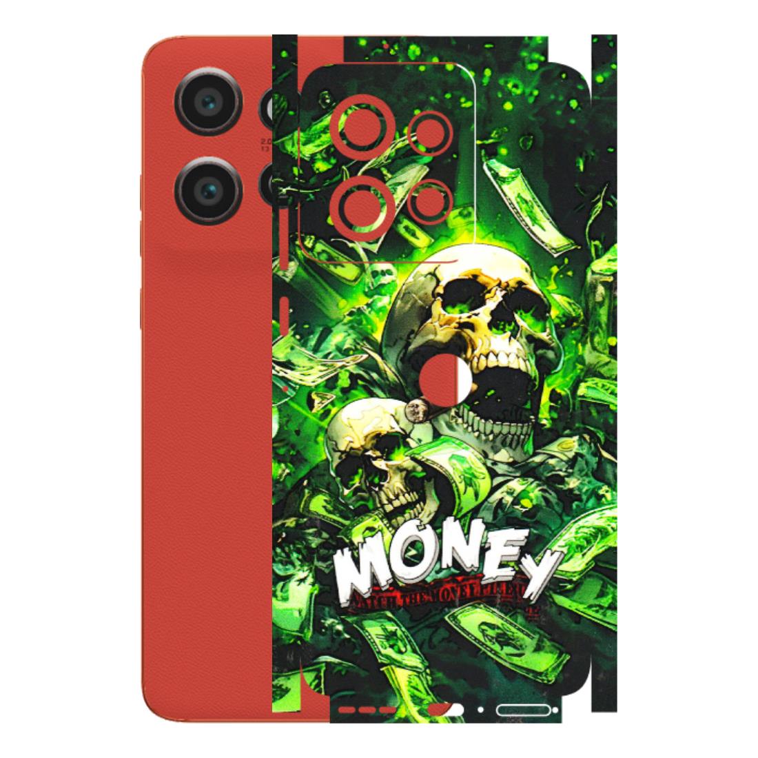 Motorola Phone Skins (All Models) - Skull Money - 3D Embossed Finish (L-303) Motorola Edge 50 Neo (5G)