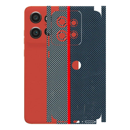Motorola Phone Skins (All Models) - Blue Sober Lines - 3D Embossed Finish (L-305) Motorola Edge 50 Neo (5G)
