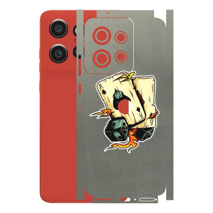 Motorola Phone Skins (All Models) - Grey Cards Of Ace - 3D Embossed Finish (L-77) Motorola Edge 50 Neo (5G)