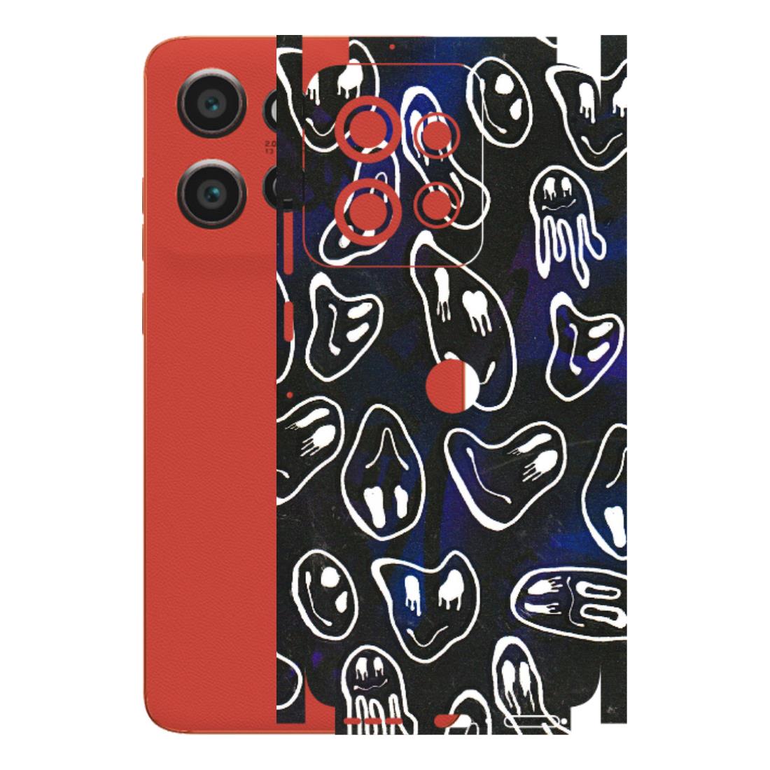 Motorola Phone Skins (All Models) - Distorted Smileys - 3D Embossed Finish (L-92) Motorola Edge 50 Neo (5G)