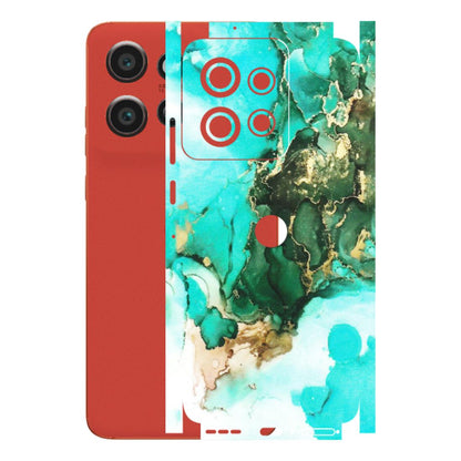 Motorola Phone Skins (All Models) - The Blue Gold Marble - Matte Finish (M-124) Motorola Edge 50 Neo (5G)